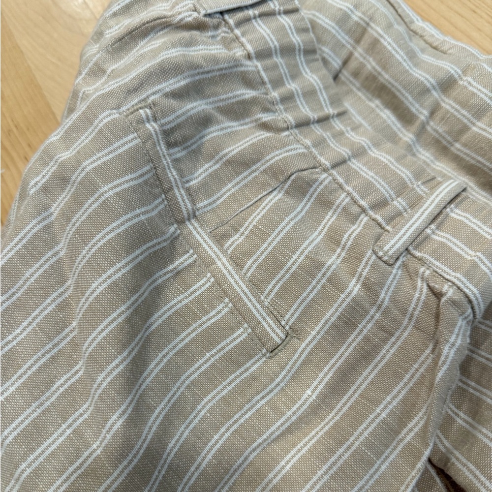 GAP Beige and White Vertical-Stripe Wide Leg Trousers - Picture 4 of 7